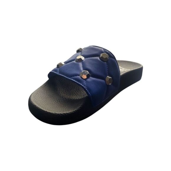 INC international Concepts Women's Peymin Pool Slides Cobalt Blue Slip On Sz 5 - Picture 3 of 8